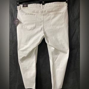 White mid rise skinny stretch jeans